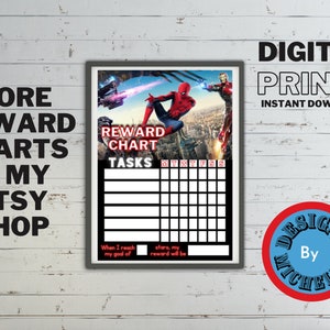 Printable Reward Chart Spiderman Star Chart Behaviour Chart - Etsy