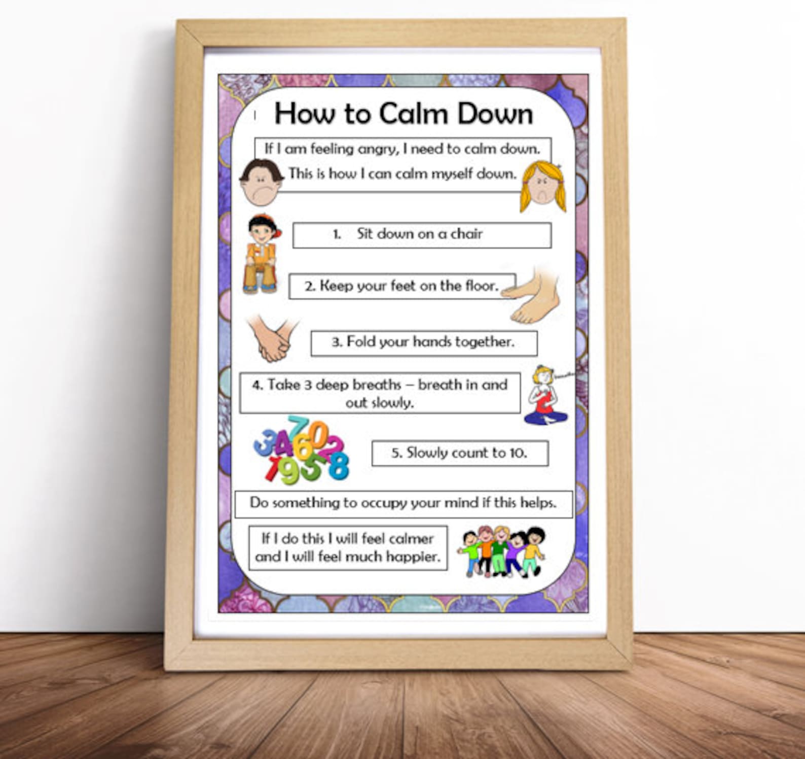 Printable how to calm down poster classroom display Etsy España