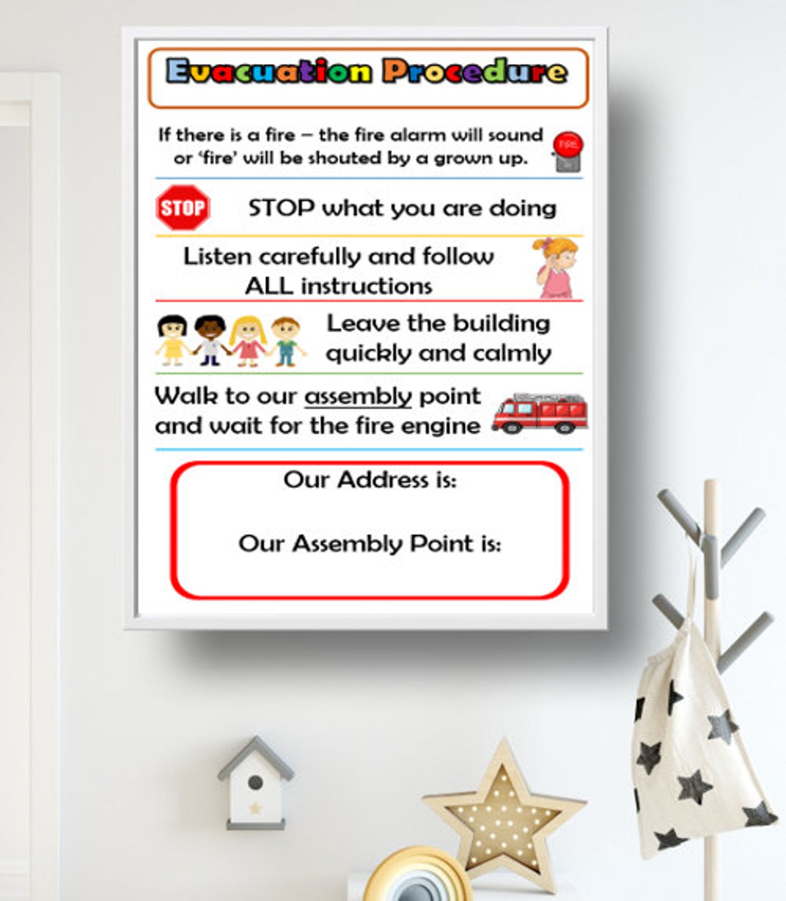 Printable Childminder Childcare Fire Evacuation Information Poster