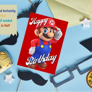 Printable Super Mario Birthday Card Happy Birthday Fun Card Kids ...