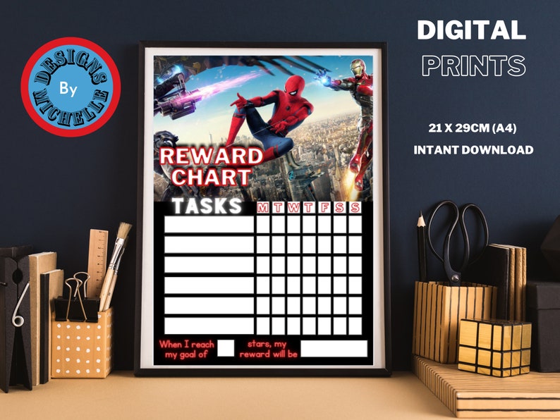 Printable Reward Chart Spiderman Star Chart Behaviour Chart - Etsy