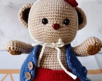 Handmade Crochet Teddy Bear: Amigurumi Nursery Decor