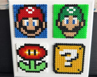 Handmade Super Mario Pixel Art: Hama Bead Wall Decor