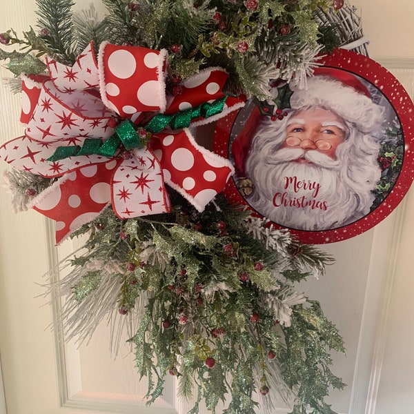 Santa Wreath - Etsy