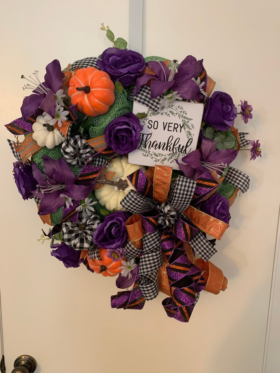 Corona Decorativa De Otoño Para Puerta - Calabaza Blanca Y Hojas De Arce Artificiales, 30 Cm, Para Interior/Exterior (Decoración De Harvest/Thanksgiving)