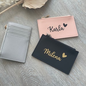 Kleines Portemonnaie, personalisierte Geldbörse mit Namen, Geldetui, Geschenk, Card Holder