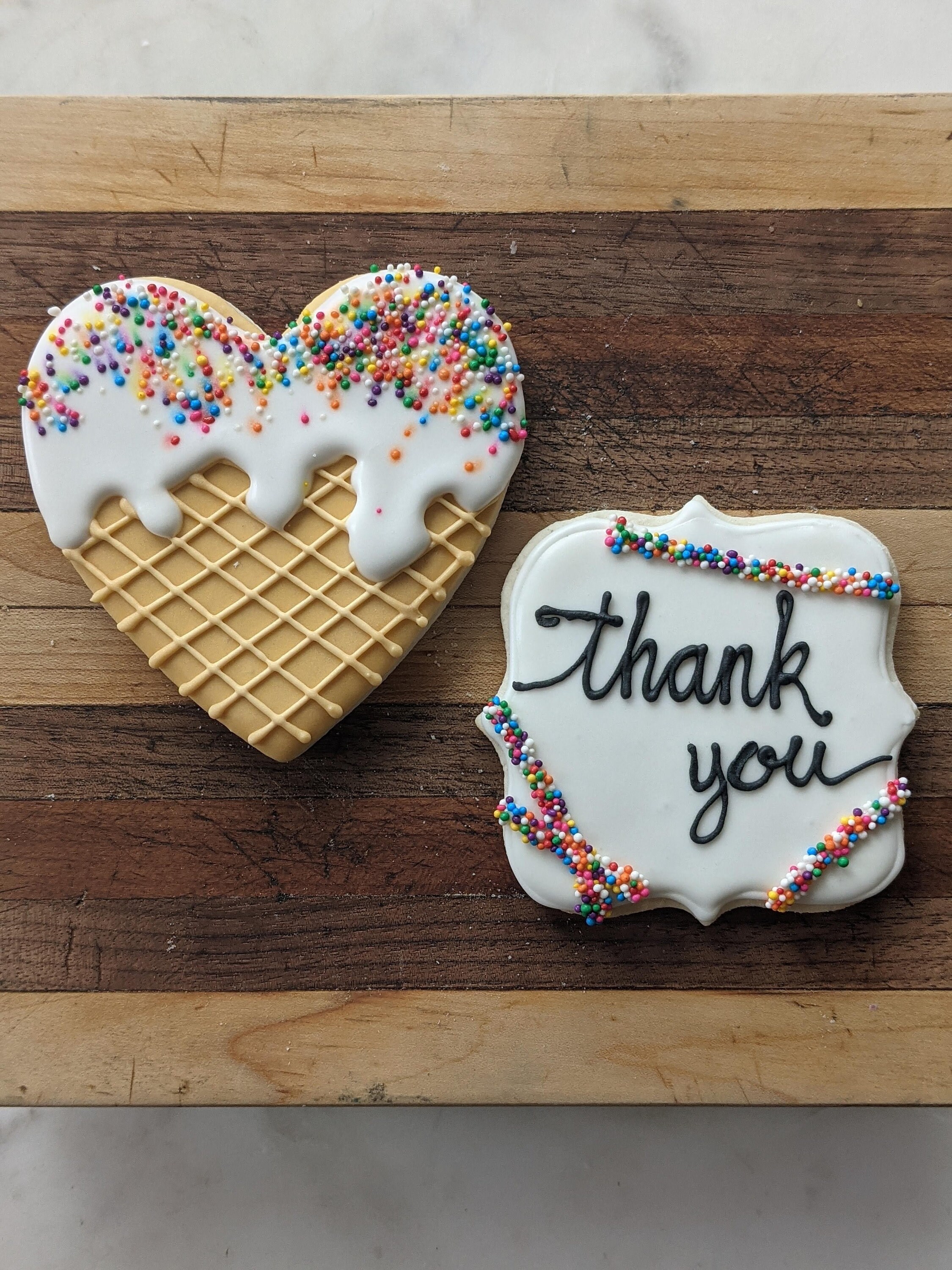 Royal Iced Thank You Cookies - Etsy