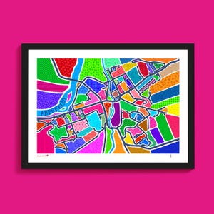 Aberfeldy abstrakte Kunst Karte, Aberfeldy bunte Karte, Aberfeldy Street Map Kunstdruck