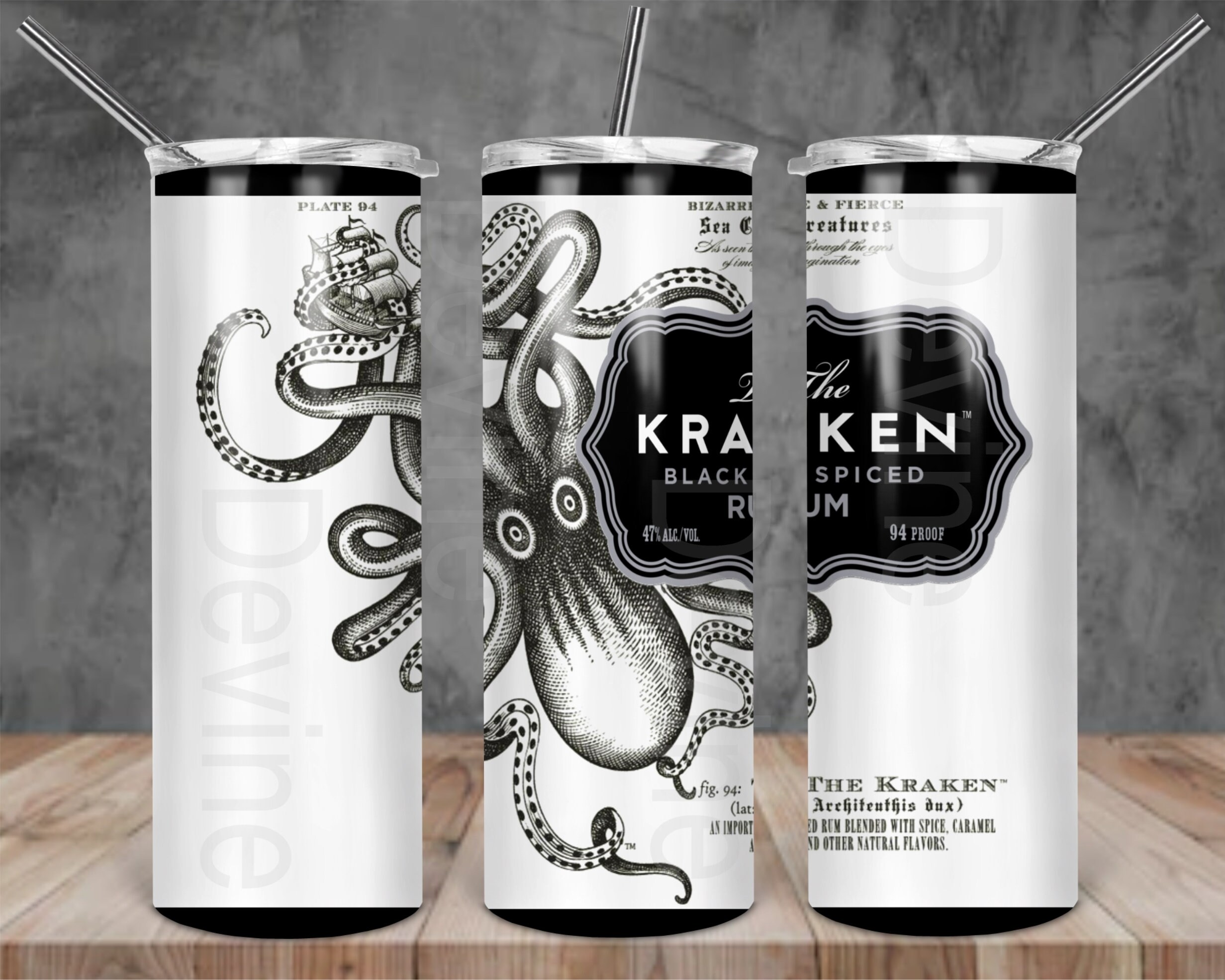 Kraken Rum Tumbler design digital download Etsy