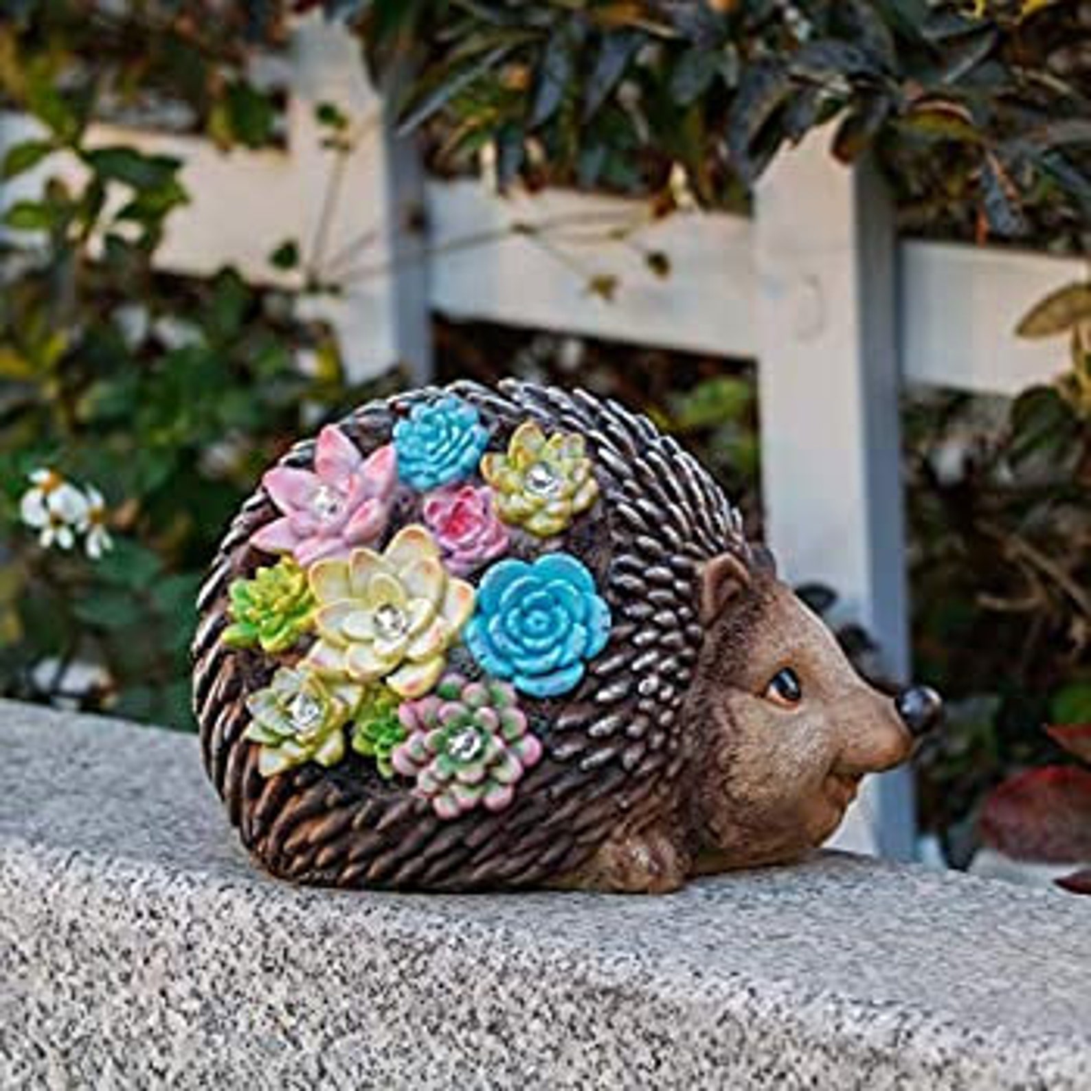 Hedgehog Garden Statues with Solar Powered Lights Etsy