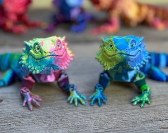 3D Printed Articulated Bearded Dragon with Plain Eyes (not color)