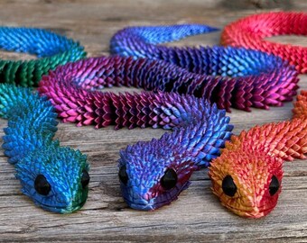 3D Printed Articulated Bush Viper Snake