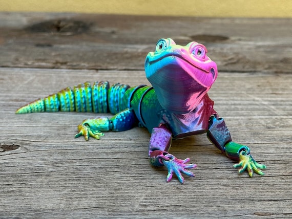 3D Printed Articulated Leopard Gecko With Plain Eyes (no