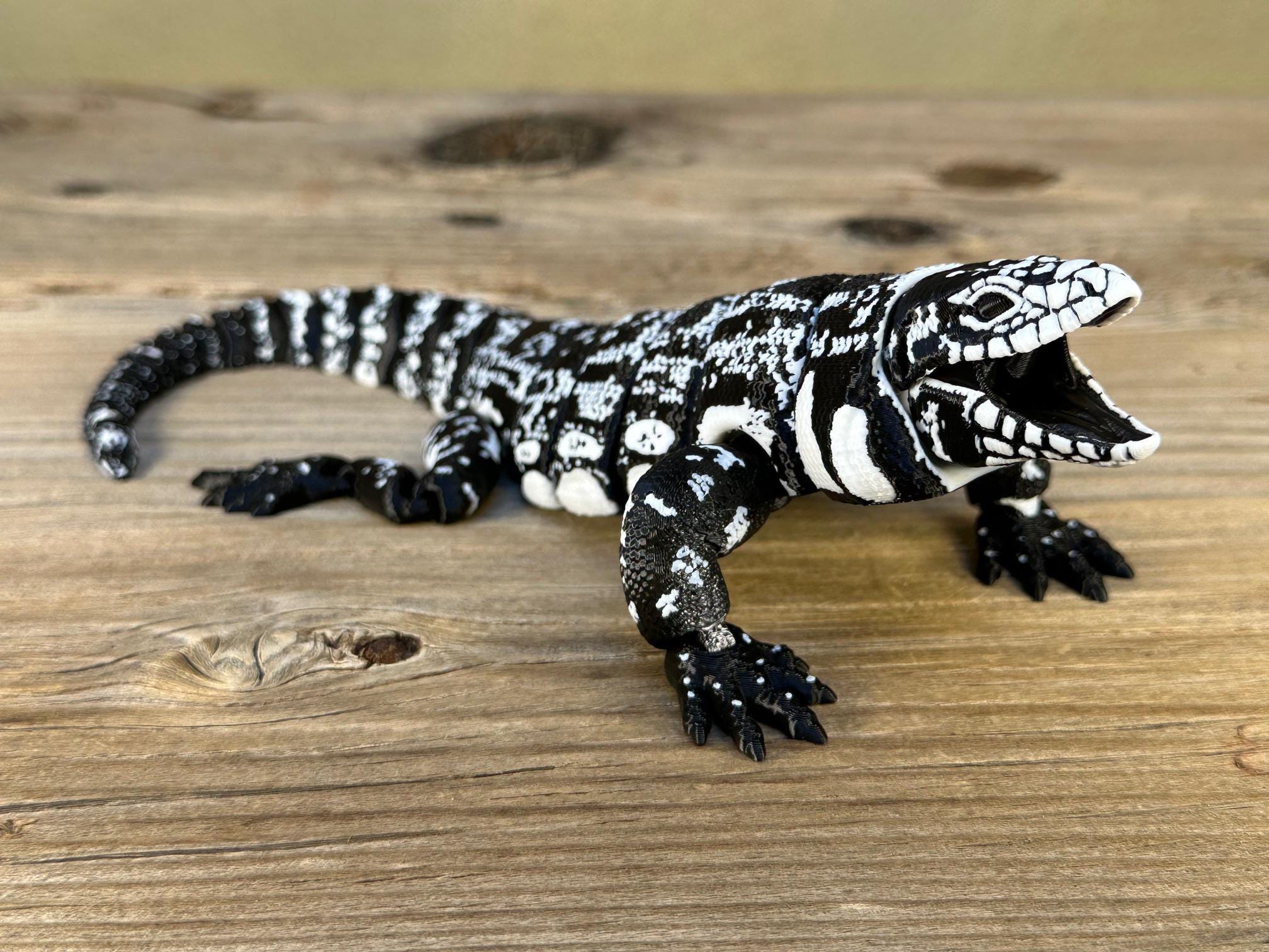 3D Printed Articulated Tegu Lizard - Etsy