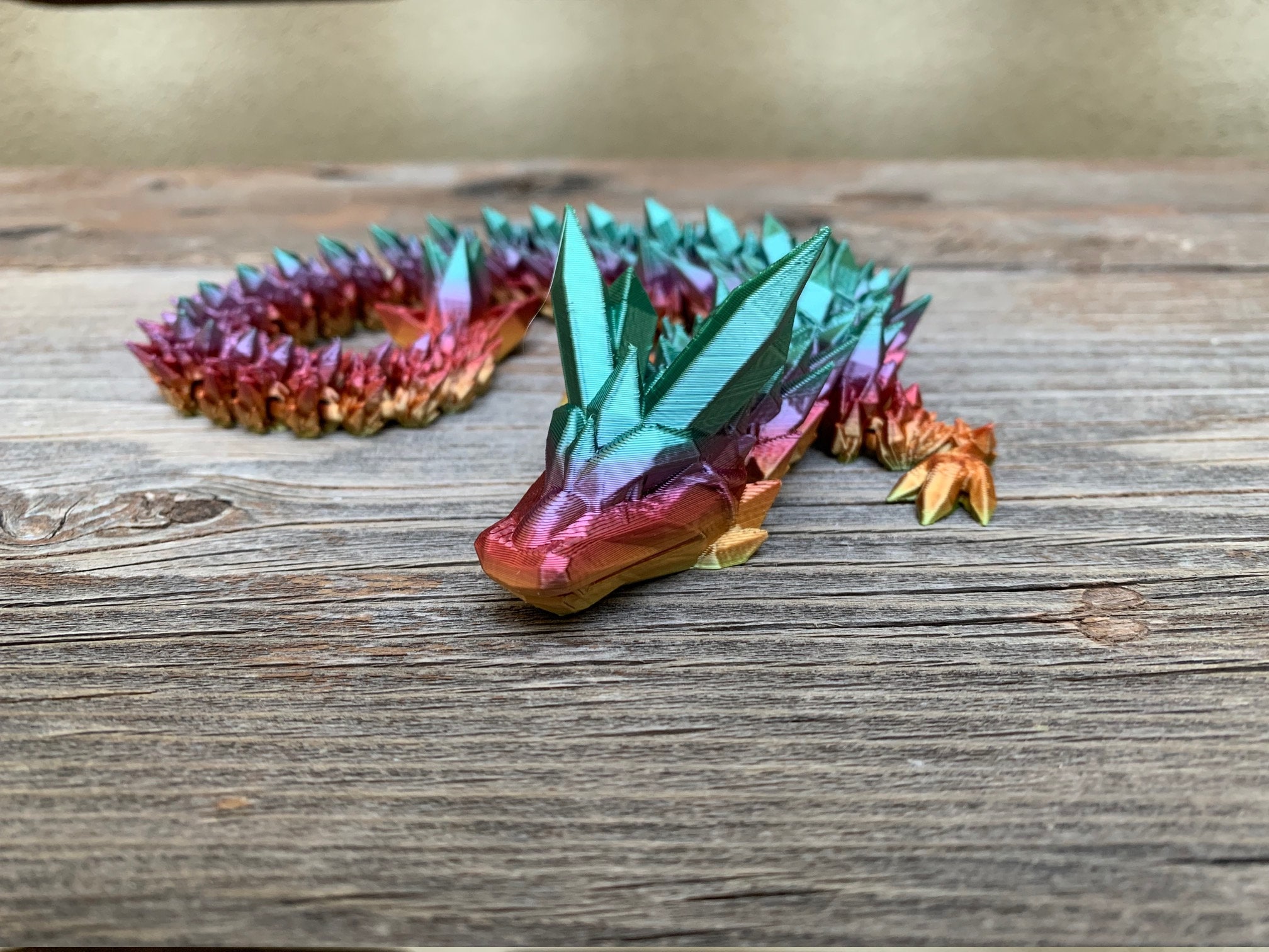3D Printed Articulated Crystal Dragon Etsy