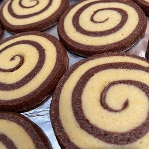 Chocolate Vanilla Swirl Cookies (12-Large 3-4”)