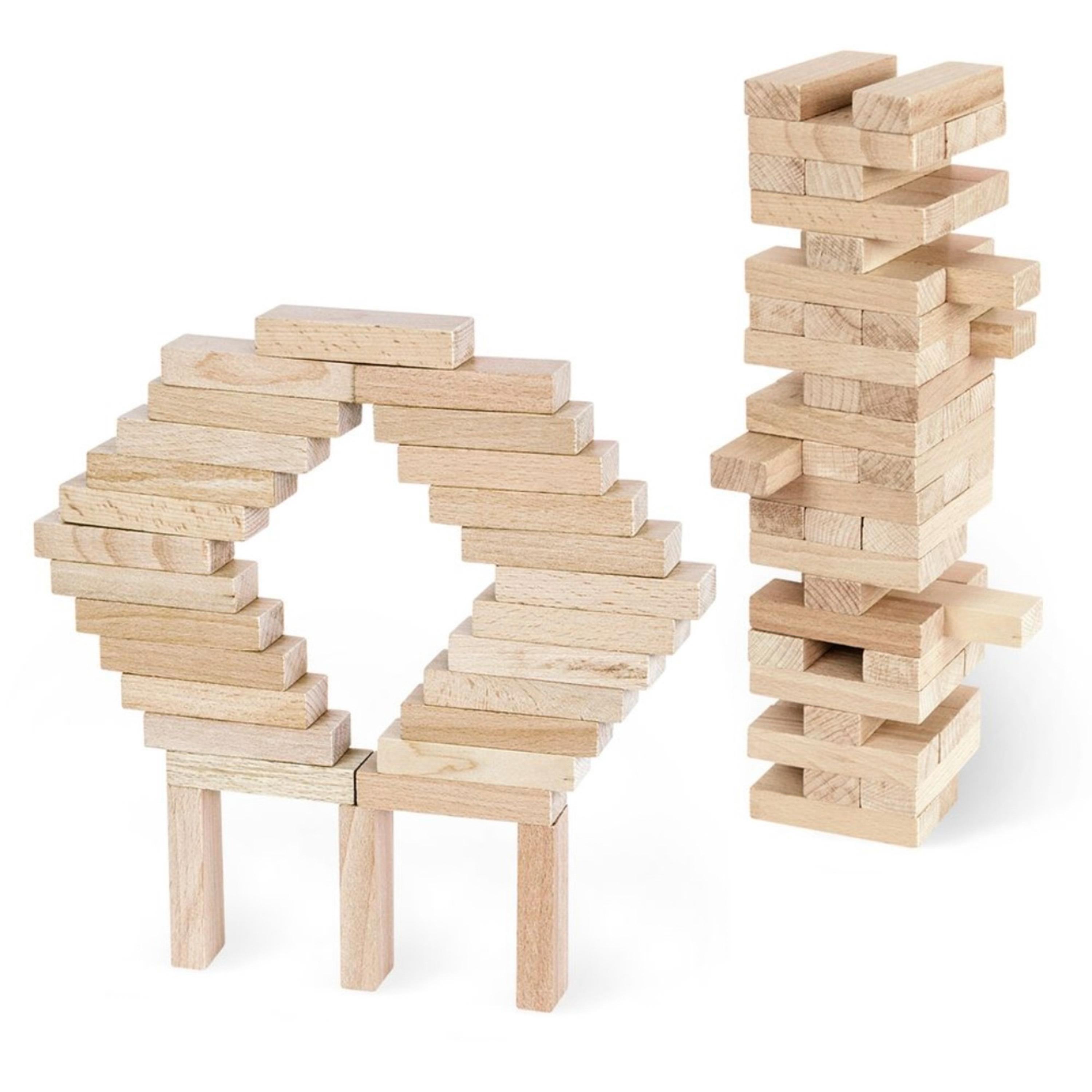 Jeu Adresse Enfants Tour D'équilibre En Bois Naturel Jenga - Jeu D'adresse Familial - Développe Logique Et Motricité Jeu Construction Enfant