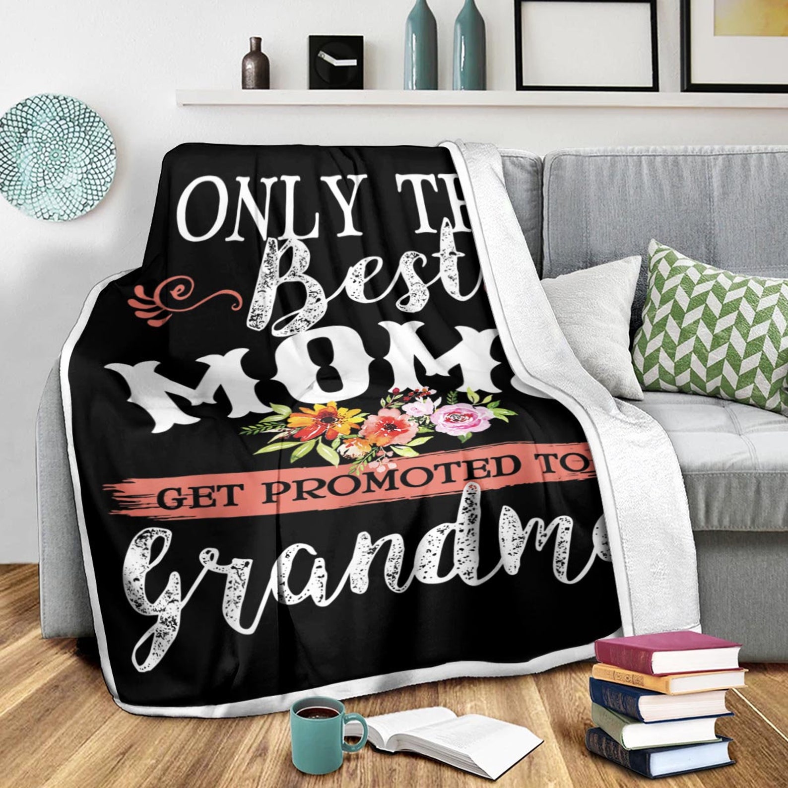 Fleece blanket with Awesome Only The Best Moms Get Promoted To Etsy