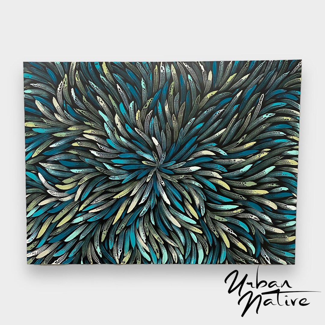 Handpainted Acrylic Wall Art Aboriginal Design Abstract Etsy