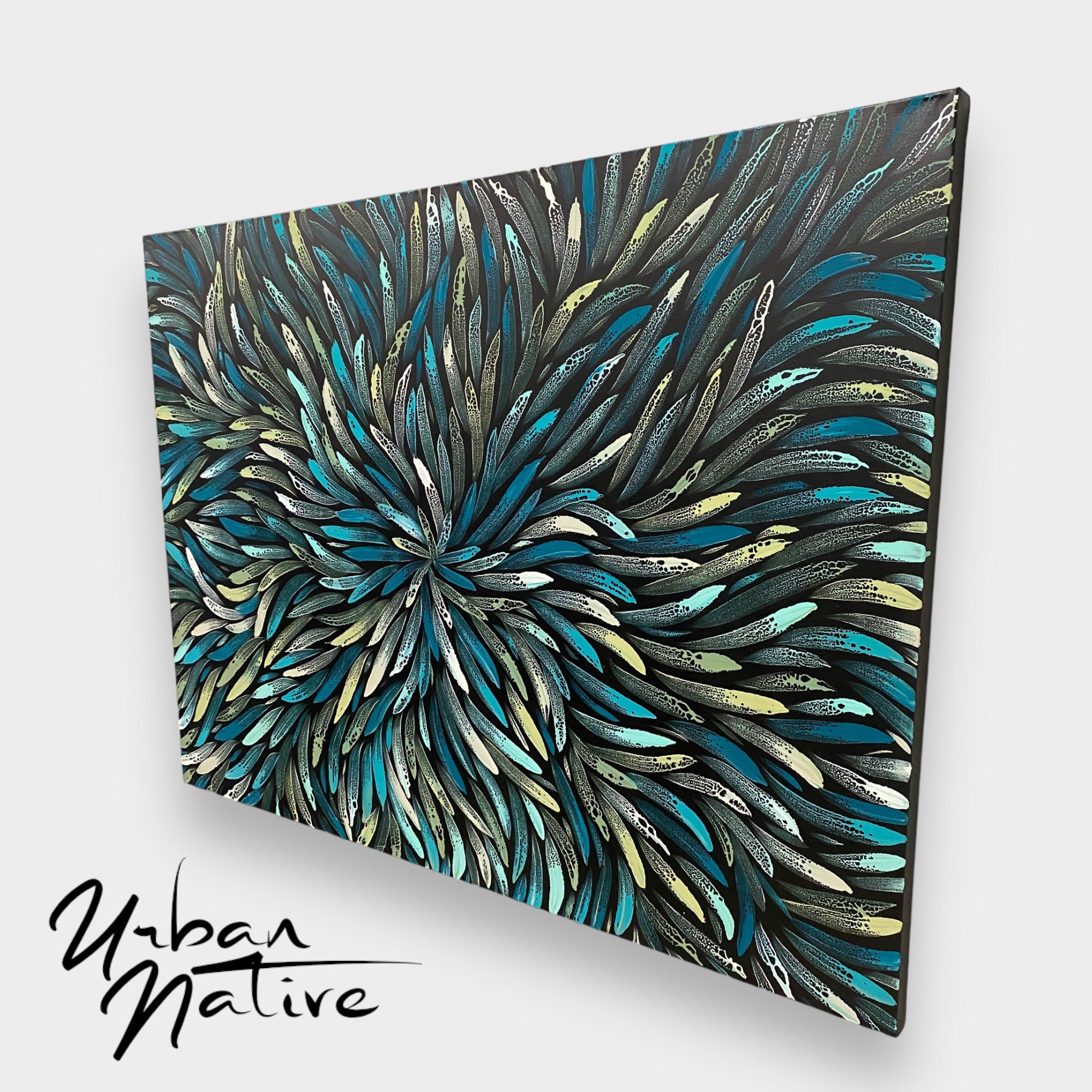 Handpainted Acrylic Wall Art Aboriginal Design Abstract Etsy