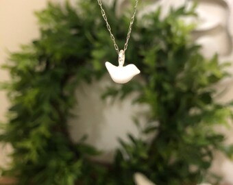 Fluorite necklace Lacquer miniature Parrot necklace Large stone teardrop necklace Painted bird pendant OOAK gift