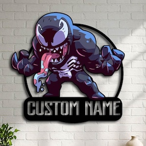 Personalized Monster-Inspired Metal Wall Sign – Custom Name Gamer & Comic Decor