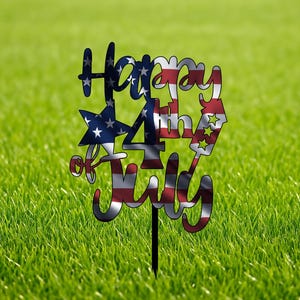 Metalen bord met patriottische Amerikaanse vlag: 4 juli-decor