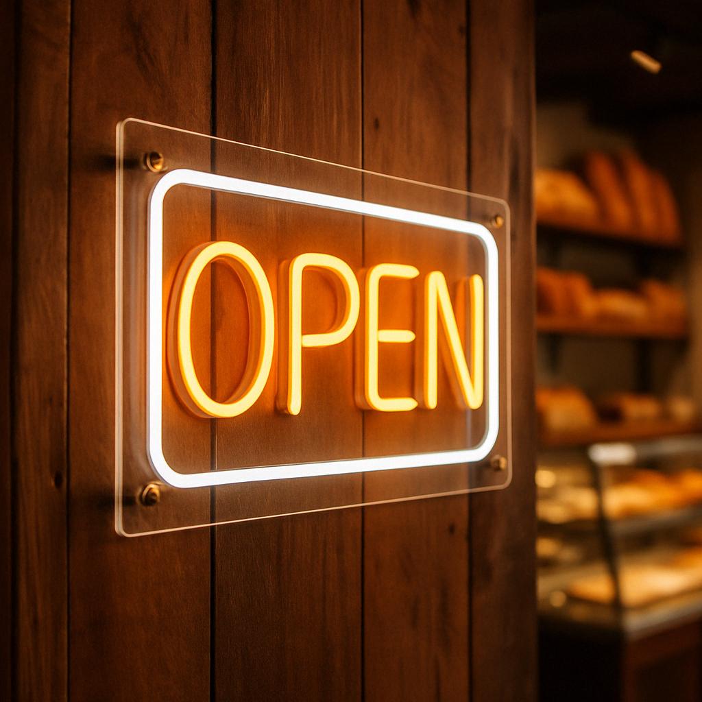 Custom OPEN Neon Sign – LED Storefront Sign With Color Options ...