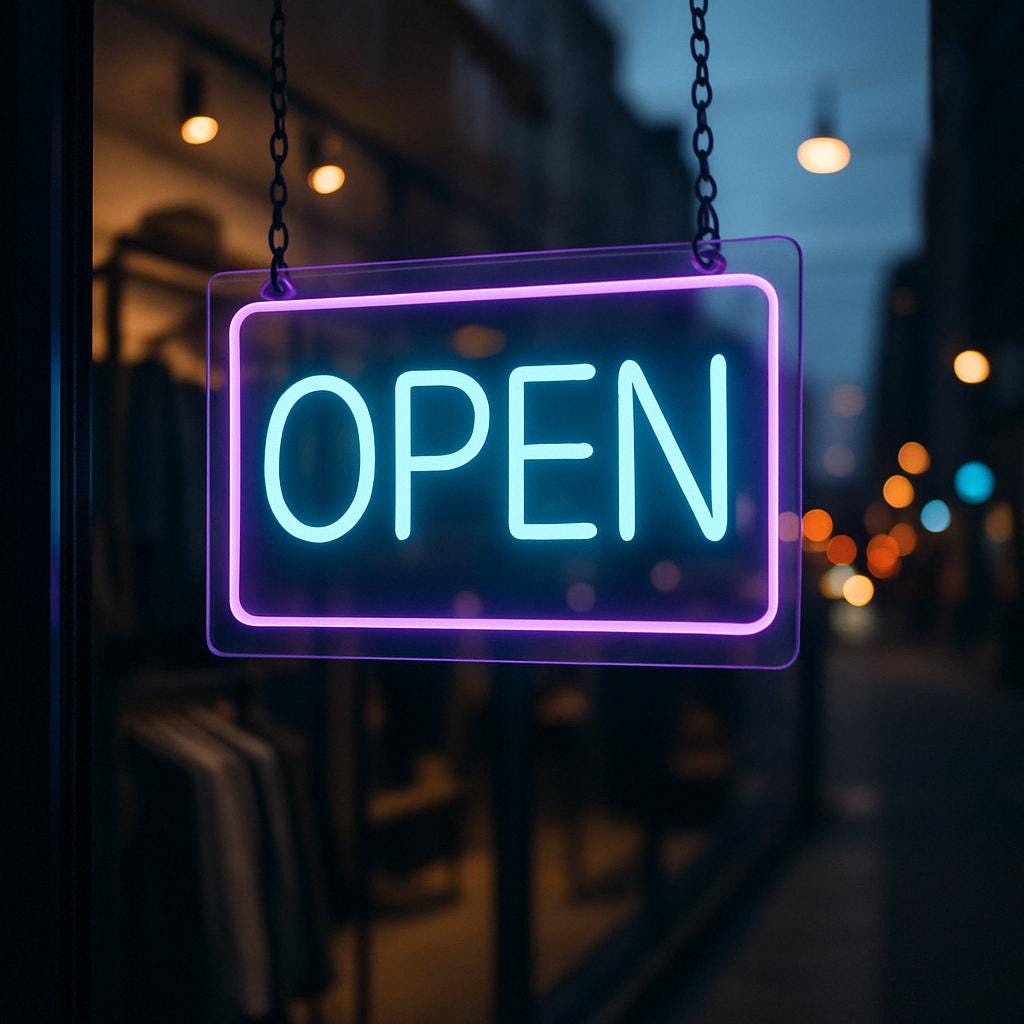 Custom OPEN Neon Sign – LED Storefront Sign With Color Options ...