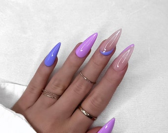 Violet | purple press on nails | cute false nails | spring fake nails | luxury nails