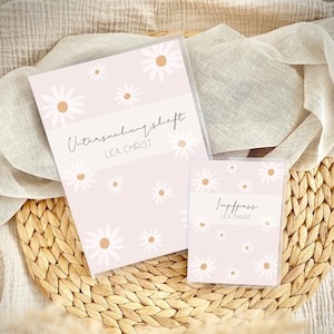 Hülle Uheft & Impfpass personalisierbar Gänseblümchen
