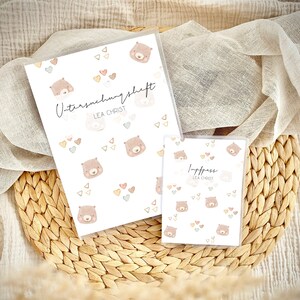 Hülle Uheft & Impfpass personalisierbar Bärchen Mädchen