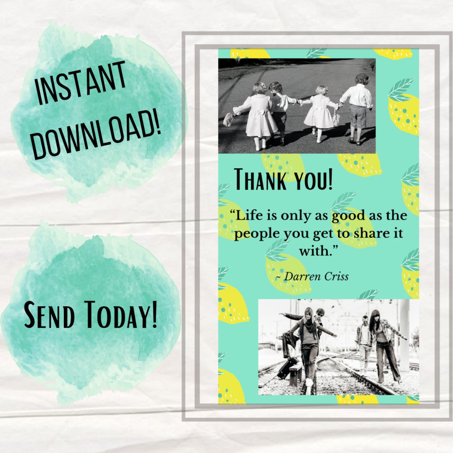 Electronic Thank You Card Digital Birthday Card SMS Text Etsy UK