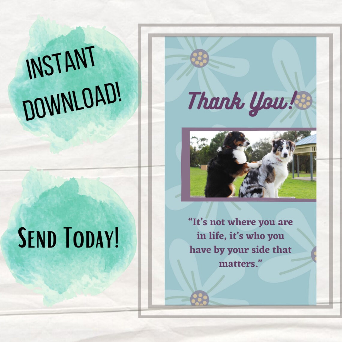 Electronic Thank You Card Digital Birthday Card SMS Text Etsy