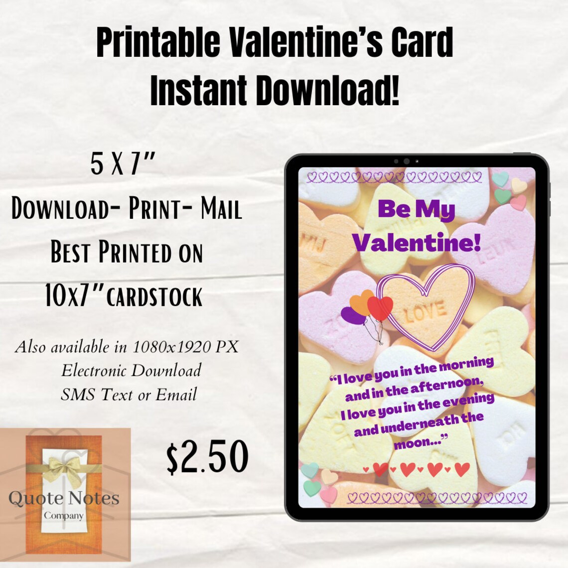 Electronic Valentines Day Card Digital Valentines Card SMS Etsy España