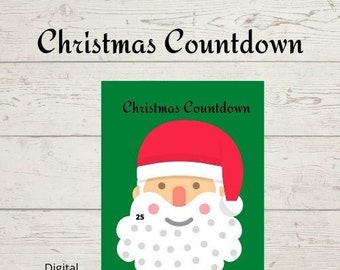 Holiday Printables | Christmas Themed | Christmas Countdown Santa | Interactive  | Christmas Family Fun | Digital Download