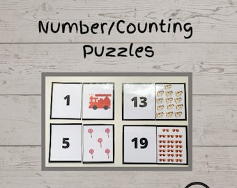 Homeschool Printables | Number Puzzles | Preschool Learning | Toddler Learning | Digital Download | Toddler | Preschool | Special Education