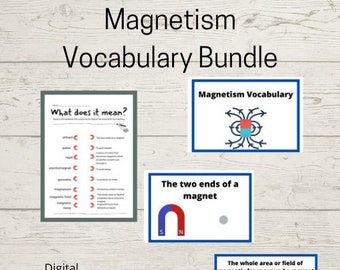 Magnetism Vocabulary Learning Bundle | Magnet Unit | 1 Hands-on Activity | 1 Worksheet | Digital Download | 3rd Grade | 4th Grade
