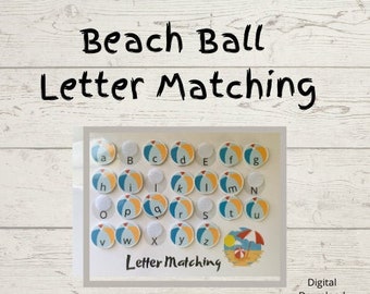 Homeschool Printables | Beachball Letter Matching | Preschool | Kindergarten | Digital Download | Busy Binder Printable | Special Education