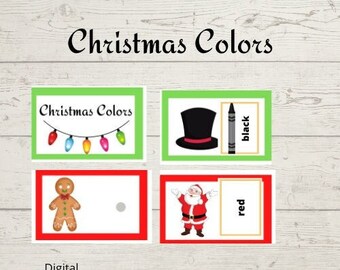 Homeschool Printables | Preschool-Toddler Learning | Christmas Themed | Color Matching  l Toddler | Preschool | Digital Download | Task Box