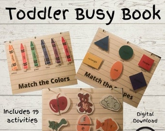 Toddler/Preschool Busy Book | Digital Download | 19 activities