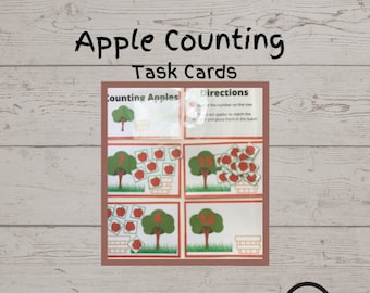 Homeschool Printables | Apple Counting Task Cards| Learn to Write | Task Box Activity | Toddler | Preschool | Kindergarten | Special Ed