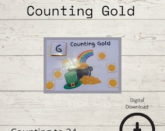 Toddler Learning Activity | Counting Gold | Homeschool Printables | Digital Download | Preschool | Kindergarten | Special Education
