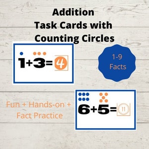 Homeschool Printables | Addition Facts with Sums to 20 | Task Cards with Supports | Digital Download | First Grade | Second Grade | 3rd Gr.