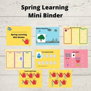 Learning Binder | Spring Learning Busy Binder | Preschool Learning | Kindergarten Learning | Special Education Learning | Printable