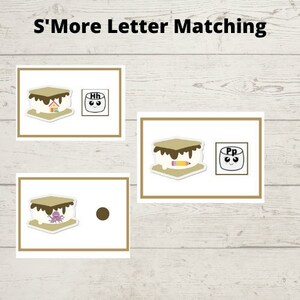 Homeschool Printables | Preschool-Toddler Learning | S&#39;More Themed | Letter Matching | Matching Capital and Lowercase Letters | Special Ed