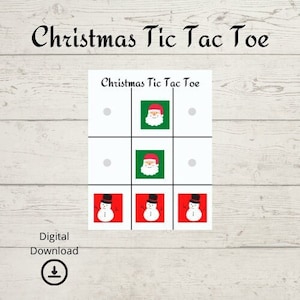 Kerstprints voor kinderen | Tic Tac Toe-spel | Kousvuller| Digitale download | Kerstspelen | Drukke boekpagina&#39;s | Printables voor kinderen