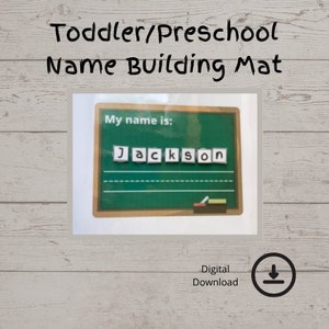Toddler Learning Activity | Name Building | Name Writing | Digital Download | Preschool Printable | Toddler | Preschool | Special Educaiton