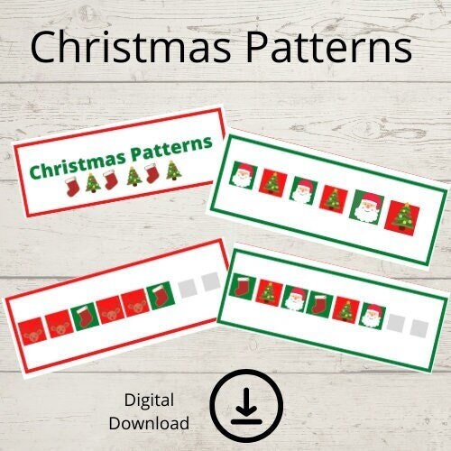 Homeschool Printables | Christmas Patterns | Digital Download | Pre-k ...