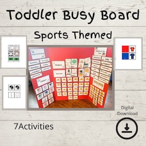 Toddler Learning Activity | Toddler Busy Board | Sports Themed | Digital Download | Early Learning | 2-4 year old | Preschool |